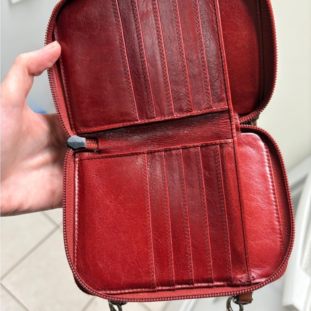 Derek Alexander Red Leather Organizer Bag with matching Wallet - Picture 11 of 14
